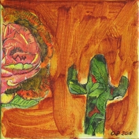 blóm og kaktus